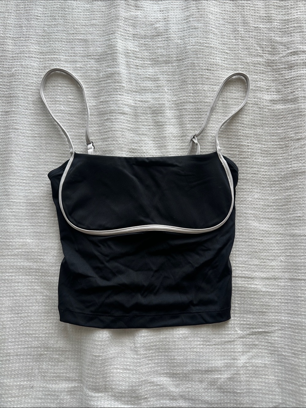 Gilly Hicks Black Tank Top with White Contrast Trim